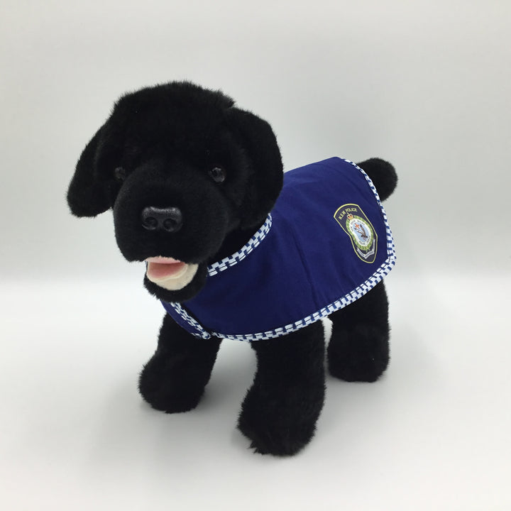 Dog Labrador Black with Police Coat