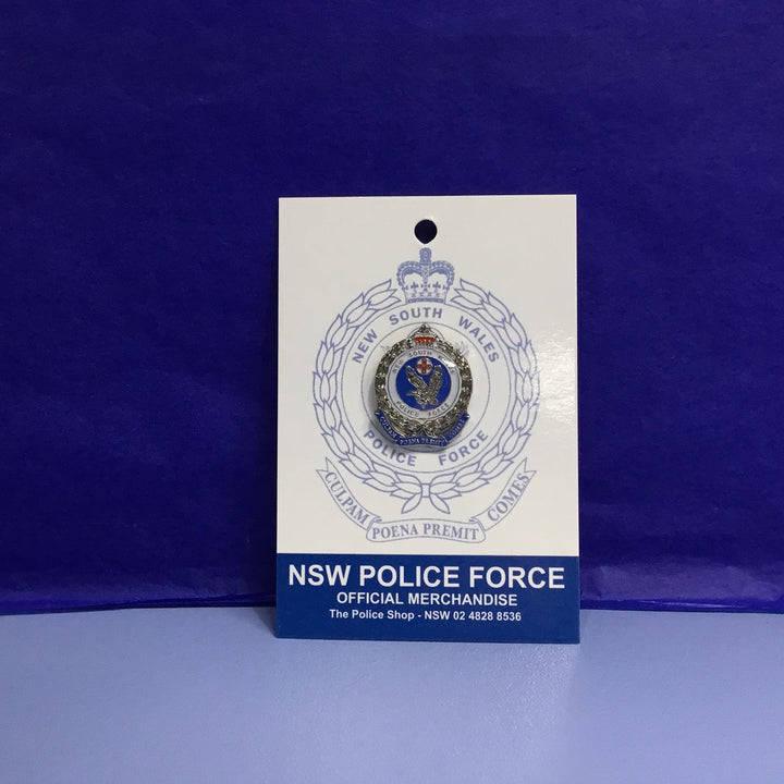 Lapel Pin NSW Police Force Crest Blue/Silver