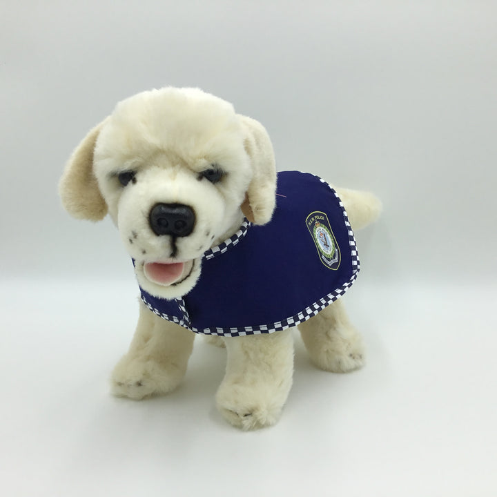 Dog Labrador Cream with Police Coat