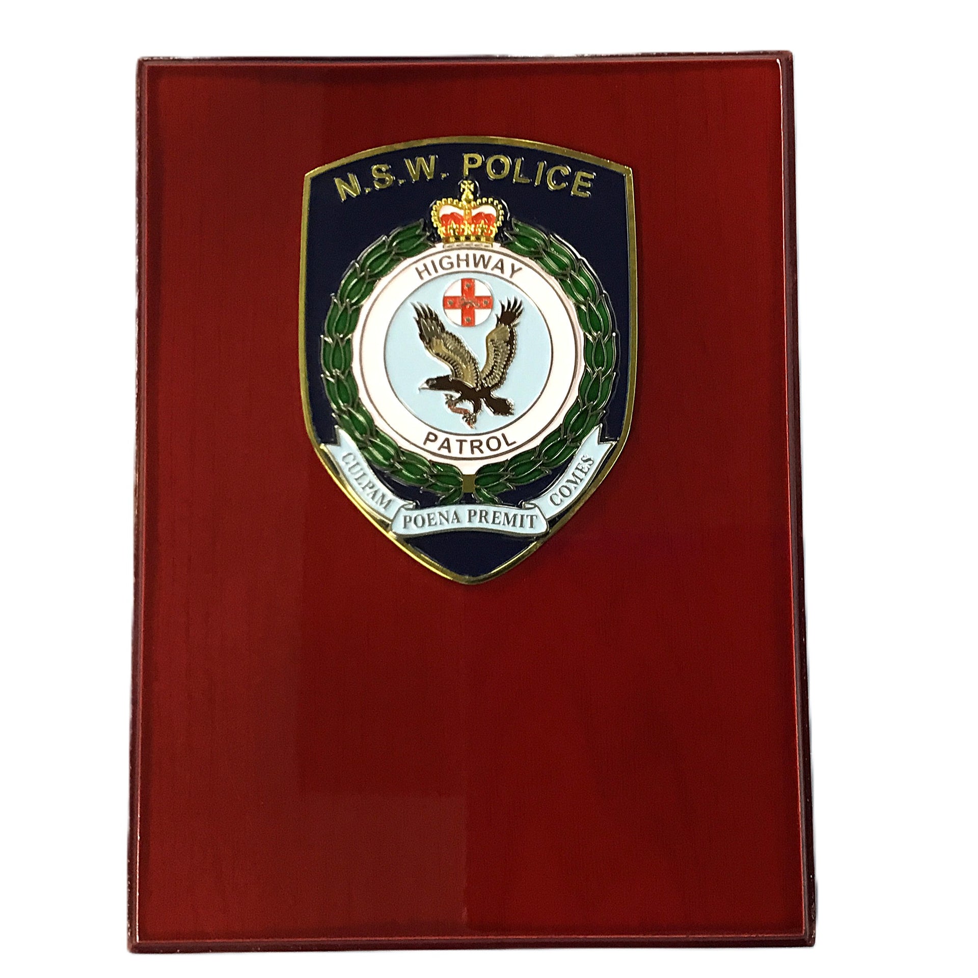 Timber Plaque Highway Patrol - Rectangle Cherry – nswpoliceshop