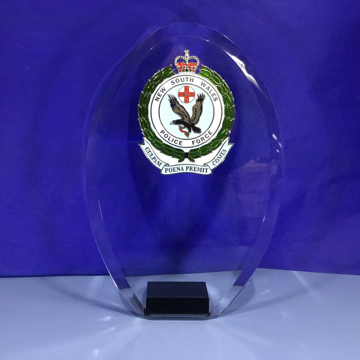Plaque NSW Police Force Glass Oval BB01B