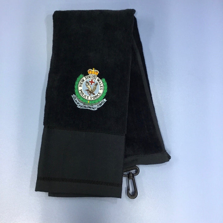 Towel - Golf Towel with Clip Black