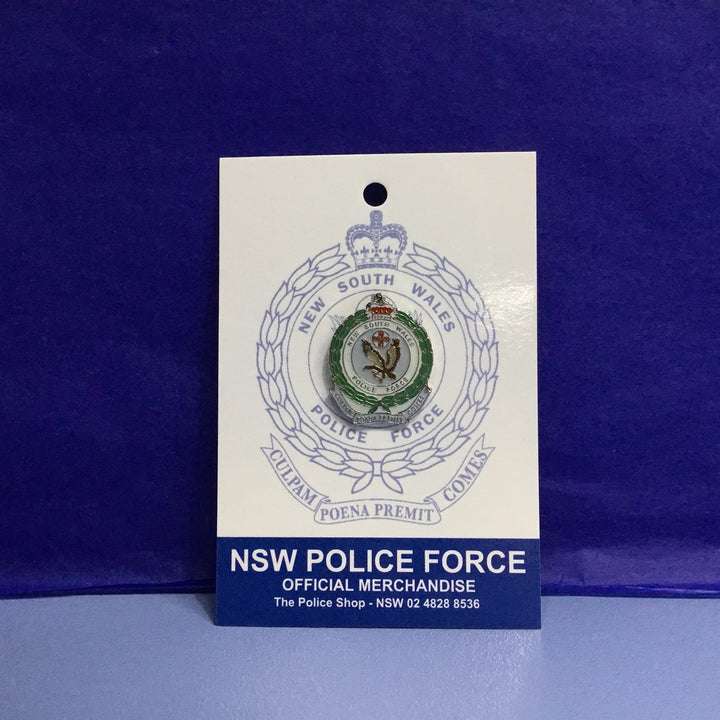 Lapel Pin NSW Police Force Crest Green/Silver