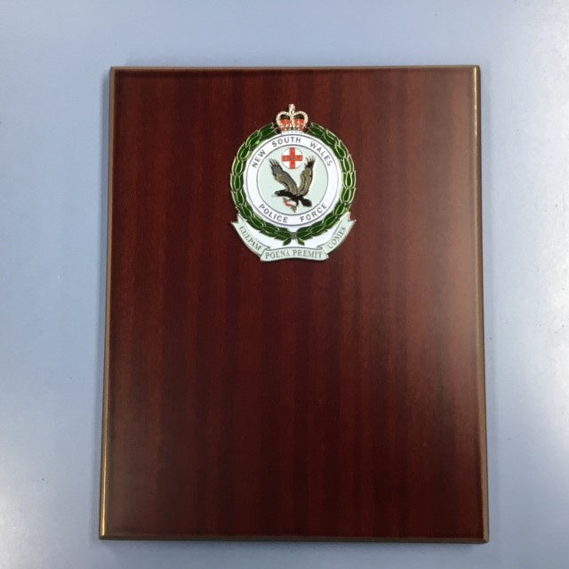 Plaque NSW Police Force Timber Rectangle Large